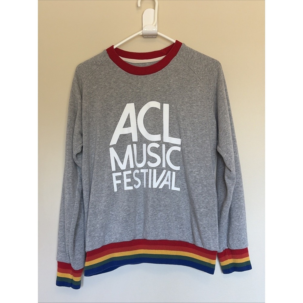 Camp Collection Austin City Limits ACL Music Festival Gray‎ Rainbow Sweatshirt S